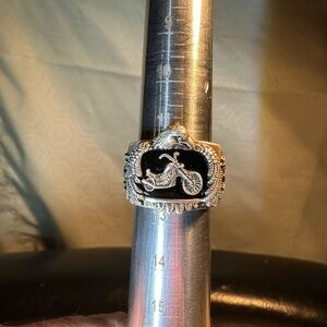 Sterling Silver Motorcycle Ring